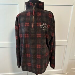 Taylor Swift ‘ Plaid Shirt Days’3/4 zip fleece size Med - Red Taylor’s Version
